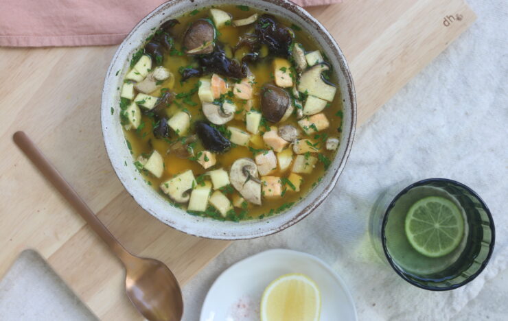 Salmon mushroom soup 11