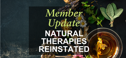 Member Update: Natural Therapies Reinstated for Private Health Insurance Rebates from 1 July 2025!