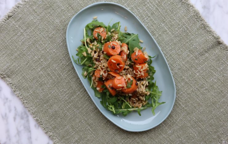 Honey Carrot Brown Rice and Lentil Salad