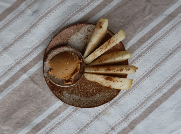 Nutmeg Pears with Cashew Butter